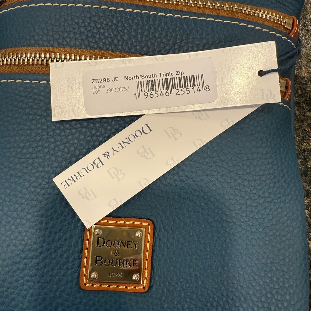 Dooney & Bourke Blue Crossbody Bag Triple Zip - Picture 4 of 6